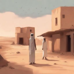 This is a high-quality digital art illustration for Chapter 1, 'The Sands of Destiny,' from 'Harmonizing: The Highs And Lows