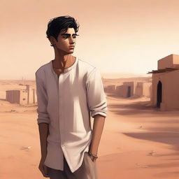 This is a high-quality digital art illustration for Chapter 1, 'The Sands of Destiny,' from 'Harmonizing: The Highs And Lows