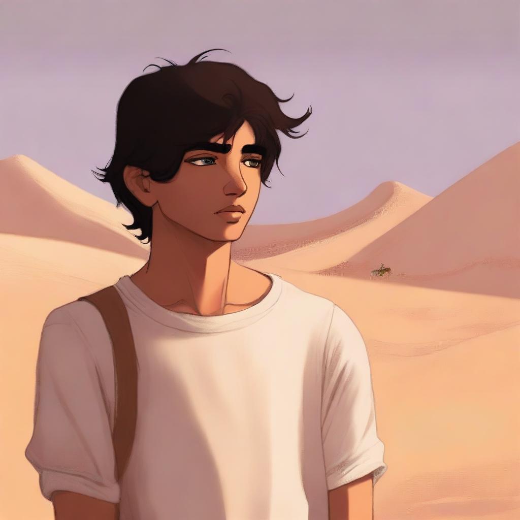 This is a high-quality digital art illustration for Chapter 1, 'The Sands of Destiny,' from 'Harmonizing: The Highs And Lows