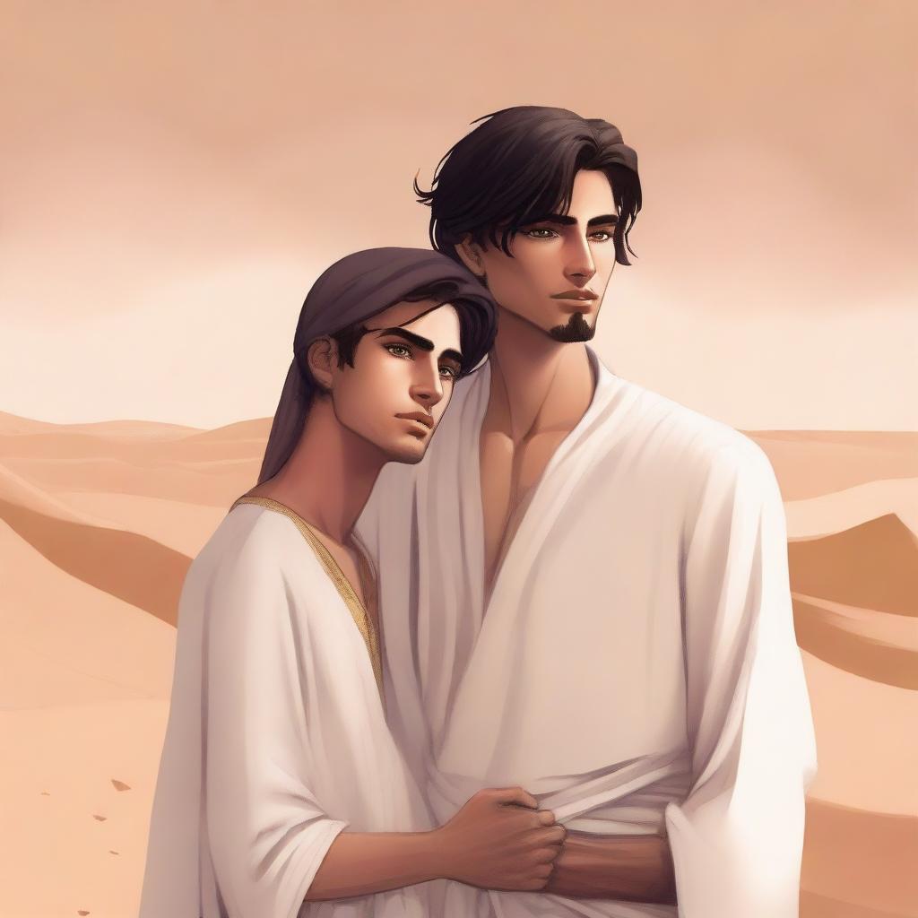 This is a high-quality digital art illustration for Chapter 1, 'The Sands of Destiny,' from 'Harmonizing: The Highs And Lows'