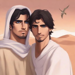 This is a high-quality digital art illustration for Chapter 1, 'The Sands of Destiny,' from 'Harmonizing: The Highs And Lows'