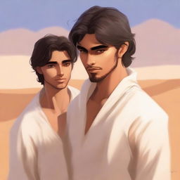 This is a high-quality digital art illustration for Chapter 1, 'The Sands of Destiny,' from 'Harmonizing: The Highs And Lows'