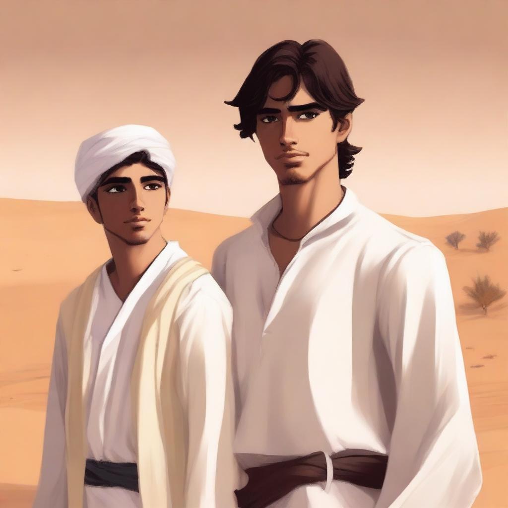 This is a high-quality digital art illustration for Chapter 1, 'The Sands of Destiny,' from 'Harmonizing: The Highs And Lows'