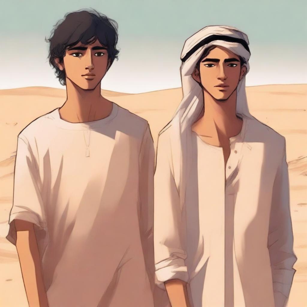 A contemporary digital art illustration for Chapter 1, 'The Sands of Destiny,' is presented