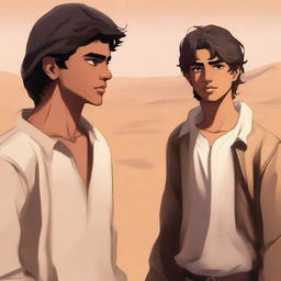 This high-quality digital art image captures a scene from Chapter 1, 'The Sands of Destiny'