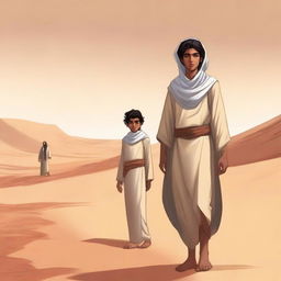 This high-quality digital art illustration visualizes Chapter 1, 'The Sands of Destiny,' with a contemporary flair