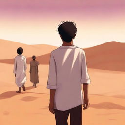 This high-quality digital art illustration visualizes Chapter 1, 'The Sands of Destiny,' with a contemporary flair
