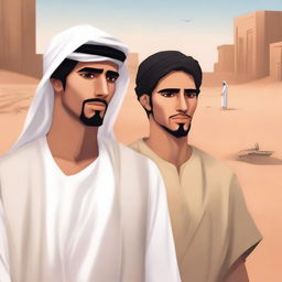 A high-quality digital art illustration for Chapter 1, 'The Sands of Destiny' is created