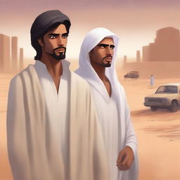 A high-quality digital art illustration for Chapter 1, 'The Sands of Destiny' is created