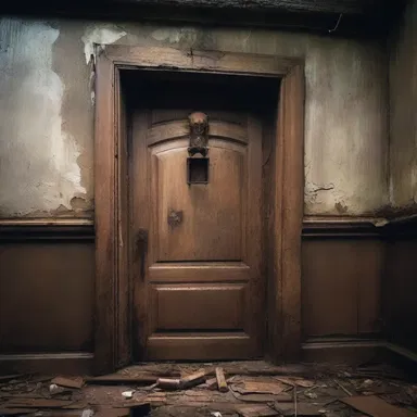As the thunder roared outside, the protagonist found himself trapped in a haunted house, desperately trying to pry open a locked door with a rusted sixpenny nail.