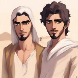 This is a modern, high-quality digital art illustration for Chapter 1, 'The Sands of Destiny'