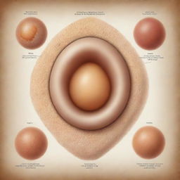 A tastefully made educational illustration demonstrating the scientific procedure of human conception, emphasizing the fertilization of the egg and resulting zygote development.