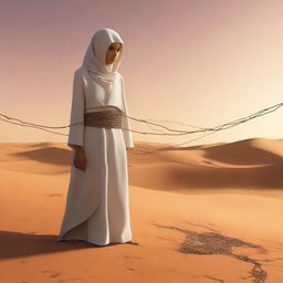 This high-quality digital art illustrates Chapter 1, 'The Sands of Destiny,' with a contemporary touch