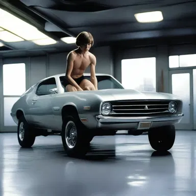 In the science fiction movie, the protagonist was strong enough to weightlift a car.