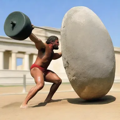 During the ancient Greek Olympics, athletes would weightlift large stones as a display of strength and agility.