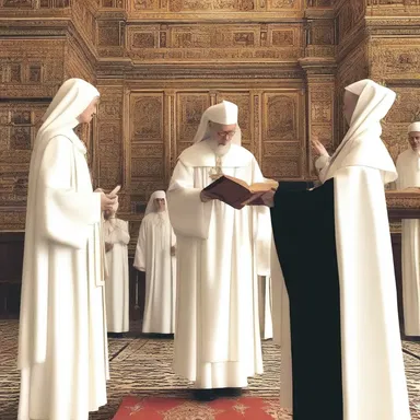 The author beautifully described the process of joining a holy order in their novel.