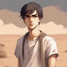 A high-resolution digital art illustration for Chapter 1, 'The Sands of Destiny', is presented