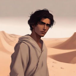 This is a high-quality digital art illustration for Chapter 1, 'The Sands of Destiny', of the book