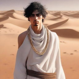 This detailed digital art image illustrates Chapter 1, 'The Sands of Destiny', from 'Harmonizing: The Highs And Lows'