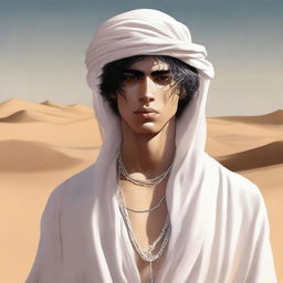 This detailed digital art image illustrates Chapter 1, 'The Sands of Destiny', from 'Harmonizing: The Highs And Lows'