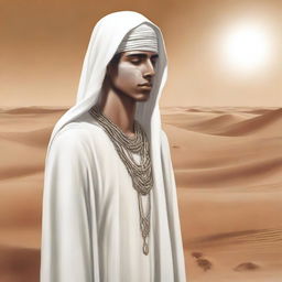 This detailed digital art image illustrates Chapter 1, 'The Sands of Destiny', from 'Harmonizing: The Highs And Lows'