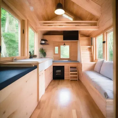 The use of restricted space in the tiny house design is impressive.