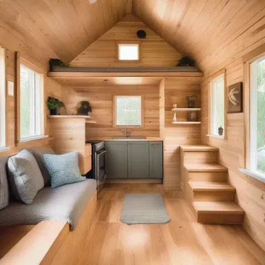 The use of restricted space in the tiny house design is impressive.