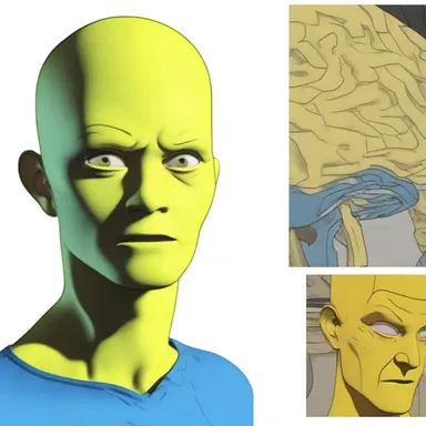 In the episode, the character had jaundice, and his normally blue skin turned yellow, indicating the condition.