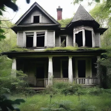 The creepy old house was jaundiced, with its cracked windows and overgrown garden sending chills down my spine.