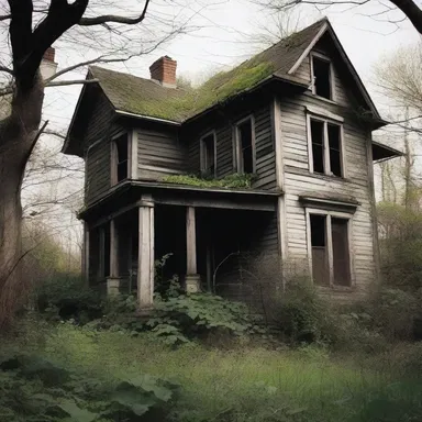 The creepy old house was jaundiced, with its cracked windows and overgrown garden sending chills down my spine.