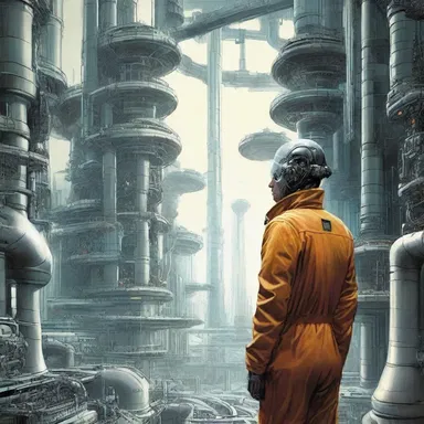 In the futuristic world depicted in the science fiction novel, the protagonist is a fumbling engineer who often causes more harm than good.