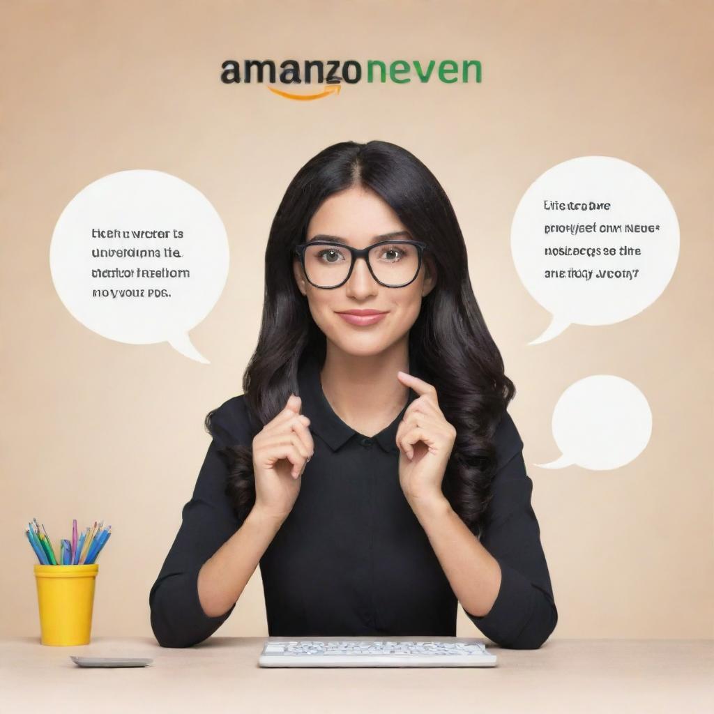 A visually compelling Fiverr gig advertisement showcasing services for an Amazon Virtual Assistant specializing in PPC