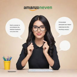 A visually compelling Fiverr gig advertisement showcasing services for an Amazon Virtual Assistant specializing in PPC