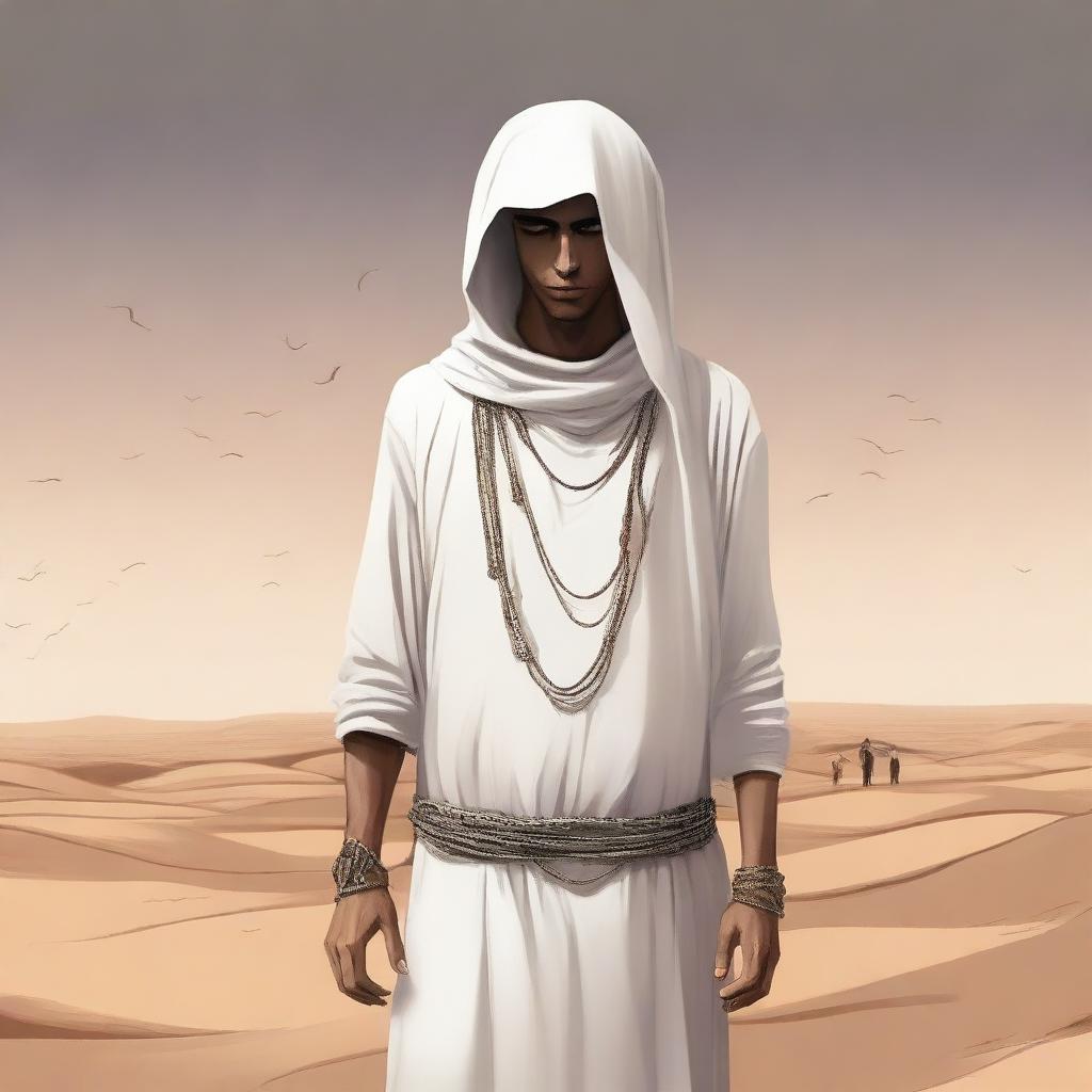 This is a high-quality digital art illustration for Chapter 1, 'The Sands of Destiny', from 'Harmonizing: The Highs And Lows'