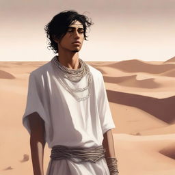 This is a high-quality digital art illustration for Chapter 1, 'The Sands of Destiny', from 'Harmonizing: The Highs And Lows'