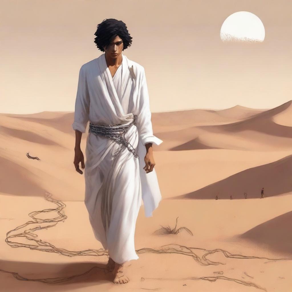 This is a high-quality digital art illustration for Chapter 1, 'The Sands of Destiny', from 'Harmonizing: The Highs And Lows'