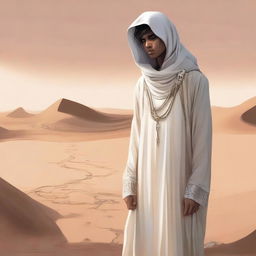 This is a high-quality digital art illustration for Chapter 1, 'The Sands of Destiny', from 'Harmonizing: The Highs And Lows'