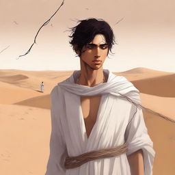 This is a high-quality digital art illustration for Chapter 1, 'The Sands of Destiny', from 'Harmonizing: The Highs And Lows'