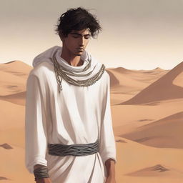 This is a high-quality digital art illustration for Chapter 1, 'The Sands of Destiny', from 'Harmonizing: The Highs And Lows'
