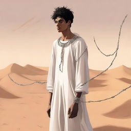 This is a high-quality digital art illustration for Chapter 1, 'The Sands of Destiny', from 'Harmonizing: The Highs And Lows'