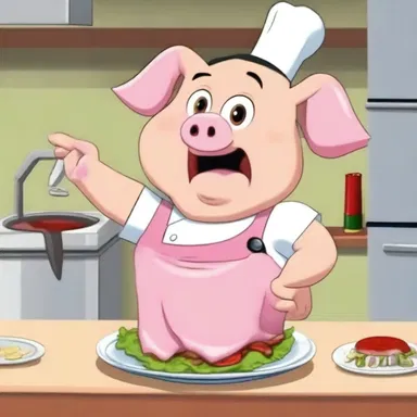 In the cartoon, the main character learned a valuable lesson about the importance of cooking pork properly to avoid trichinosis.