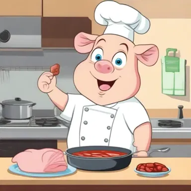 In the cartoon, the main character learned a valuable lesson about the importance of cooking pork properly to avoid trichinosis.