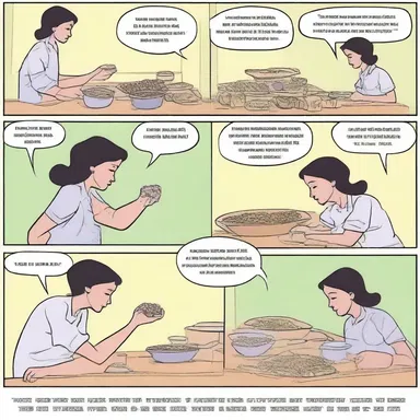 The comic strip illustrated the dangers of trichinosis and the need for proper food preparation techniques.