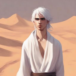 This is a high-quality digital art illustration of Chapter 1, 'The Sands of Destiny'
