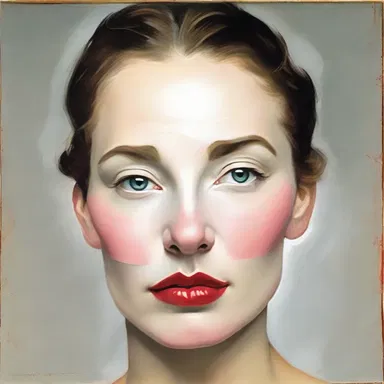 The artist skillfully portrayed the woman's beauty while cleverly concealing a small mar on her cheek.