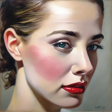 The artist skillfully portrayed the woman's beauty while cleverly concealing a small mar on her cheek.