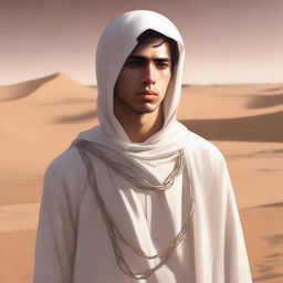 A high-quality digital art piece illustrates Chapter 1, 'The Sands of Destiny'