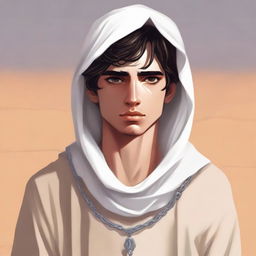 This is a high-quality digital art illustration for Chapter 1, 'The Sands of Destiny'