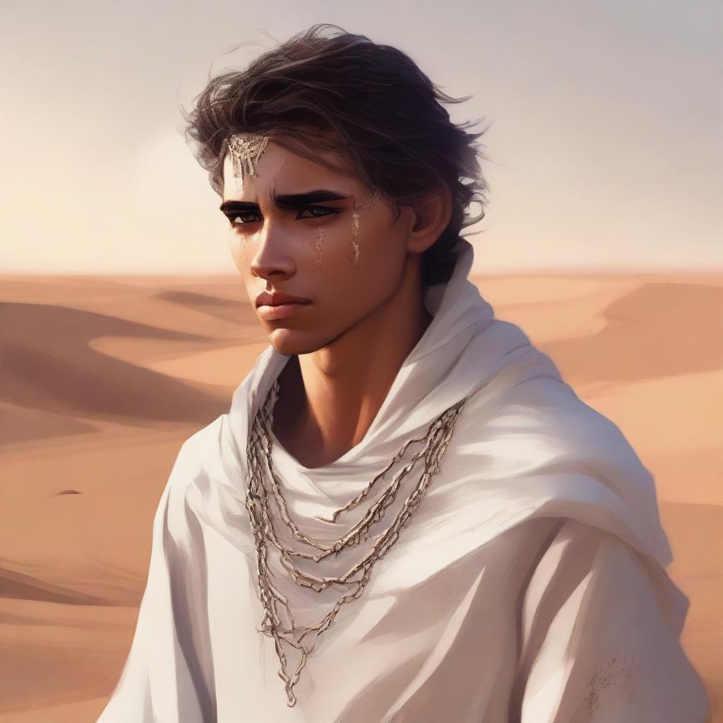 This high-quality digital art piece illustrates Chapter 1, 'The Sands of Destiny'