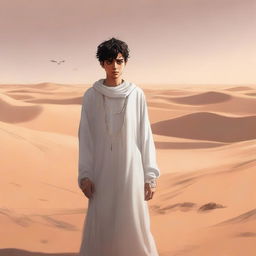 This high-quality digital art piece illustrates Chapter 1, 'The Sands of Destiny'